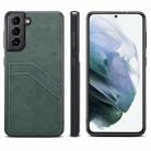 For Samsung Galaxy S21+ 5G Card Slots Full Coverage PU+TPU Phone Case(Green) - 1