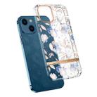 For iPhone 14 Translucent Electroplating Flower Phone Case (Cherry Blossoms) - 1