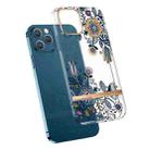 For iPhone 14 Pro Translucent Electroplating Flower Phone Case (Po-phase Flowers) - 1