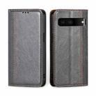 For Google Pixel 7 5G Grid Texture Magnetic Flip Leather Phone Case(Grey) - 1