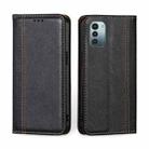 For Nokia G21 / G11 Grid Texture Magnetic Flip Leather Phone Case(Black) - 1