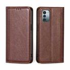 For Nokia G21 / G11 Grid Texture Magnetic Flip Leather Phone Case(Brown) - 1