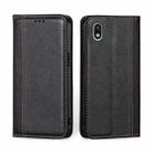 For Sony Xperia Ace III Grid Texture Magnetic Flip Leather Phone Case(Black) - 1