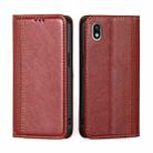 For Sony Xperia Ace III Grid Texture Magnetic Flip Leather Phone Case(Red) - 1