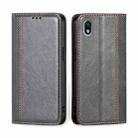 For Sony Xperia Ace III Grid Texture Magnetic Flip Leather Phone Case(Grey) - 1