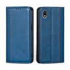 For Sony Xperia Ace III Grid Texture Magnetic Flip Leather Phone Case(Blue) - 1