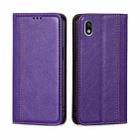 For Sony Xperia Ace III Grid Texture Magnetic Flip Leather Phone Case(Purple) - 1