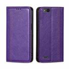 For ZTE Tempo X / Vantage Z839 / N9137 Grid Texture Magnetic Flip Leather Phone Case(Purple) - 1