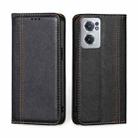 For OnePlus Nord CE 2 5G Grid Texture Magnetic Flip Leather Phone Case(Black) - 1