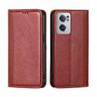 For OnePlus Nord CE 2 5G Grid Texture Magnetic Flip Leather Phone Case(Red) - 1