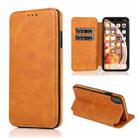 For iPhone XS Max Card Slots Flip Leather Phone Case(Khaki) - 1