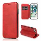 For iPhone SE 2022 / SE 2020 / 8 / 7 Card Slots Flip Leather Phone Case(Red) - 1