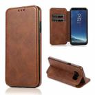 For Samsung Galaxy S8 Card Slots Flip Leather Phone Case(Brown) - 1