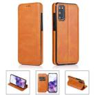 For Samsung Galaxy S20 5G Card Slots Flip Leather Phone Case(Khaki) - 1