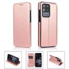 For Samsung Galaxy S20 Ultra 5G Card Slots Flip Leather Phone Case(Rose Gold) - 1