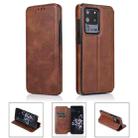 For Samsung Galaxy S20 Ultra 5G Card Slots Flip Leather Phone Case(Brown) - 1