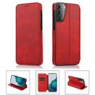 For Samsung Galaxy S21 5G Card Slots Flip Leather Phone Case(Red) - 1