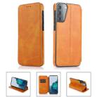 For Samsung Galaxy S21 5G Card Slots Flip Leather Phone Case(Khaki) - 1