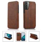 For Samsung Galaxy S21 5G Card Slots Flip Leather Phone Case(Brown) - 1