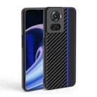 For OnePlus 10R / Ace Ultra-thin Carbon Fiber Texture Splicing Phone Case(Blue) - 1