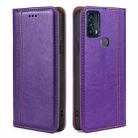 For TCL 20B 6159K Grid Texture Magnetic Flip Leather Phone Case(Purple) - 1