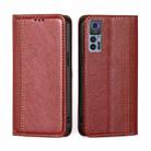 For TCL 30 5G / 30+ 5G Grid Texture Magnetic Flip Leather Phone Case(Red) - 1