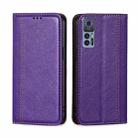 For TCL 30 5G / 30+ 5G Grid Texture Magnetic Flip Leather Phone Case(Purple) - 1