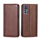 For TCL 30 5G / 30+ 5G Grid Texture Magnetic Flip Leather Phone Case(Brown) - 1