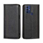 For TCL 30 SE/306/305 & Sharp Aquos V6 Grid Texture Magnetic Flip Leather Phone Case(Black) - 1