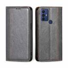 For TCL 30 SE/306/305 & Sharp Aquos V6 Grid Texture Magnetic Flip Leather Phone Case(Grey) - 1