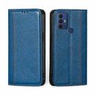 For TCL 30 SE/306/305 & Sharp Aquos V6 Grid Texture Magnetic Flip Leather Phone Case(Blue) - 1