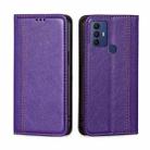 For TCL 30 SE/306/305 & Sharp Aquos V6 Grid Texture Magnetic Flip Leather Phone Case(Purple) - 1