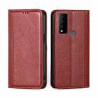 For TCL 30 V 5G T781S Grid Texture Magnetic Flip Leather Phone Case(Red) - 1