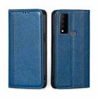 For TCL 30 V 5G T781S Grid Texture Magnetic Flip Leather Phone Case(Blue) - 1