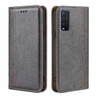 For TCL 205 Grid Texture Magnetic Flip Leather Phone Case(Grey) - 1