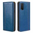For TCL 205 Grid Texture Magnetic Flip Leather Phone Case(Blue) - 1