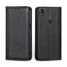 For Alcatel Axel / Lumos Grid Texture Magnetic Flip Leather Phone Case(Black) - 1