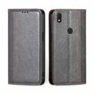 For Alcatel Axel / Lumos Grid Texture Magnetic Flip Leather Phone Case(Grey) - 1