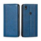 For Alcatel Axel / Lumos Grid Texture Magnetic Flip Leather Phone Case(Blue) - 1