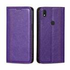 For Alcatel Axel / Lumos Grid Texture Magnetic Flip Leather Phone Case(Purple) - 1