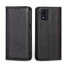 For Alcatel 1B 2022 Grid Texture Magnetic Flip Leather Phone Case(Black) - 1