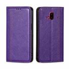 For Fujitsu Arrows F-52B Grid Texture Magnetic Flip Leather Phone Case(Purple) - 1