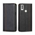 For Kyocera Android One S9 Grid Texture Magnetic Flip Leather Phone Case(Black) - 1