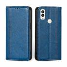 For Kyocera Android One S9 Grid Texture Magnetic Flip Leather Phone Case(Blue) - 1