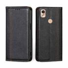 For Kyocera KY-51B Grid Texture Magnetic Flip Leather Phone Case(Black) - 1