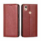 For Kyocera KY-51B Grid Texture Magnetic Flip Leather Phone Case(Red) - 1