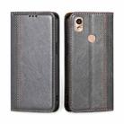 For Kyocera KY-51B Grid Texture Magnetic Flip Leather Phone Case(Grey) - 1