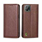 For Blackview A55 Grid Texture Magnetic Flip Leather Phone Case(Brown) - 1