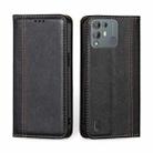 For Blackview A55 Pro Grid Texture Magnetic Flip Leather Phone Case(Black) - 1