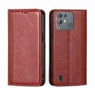 For Blackview A55 Pro Grid Texture Magnetic Flip Leather Phone Case(Red) - 1